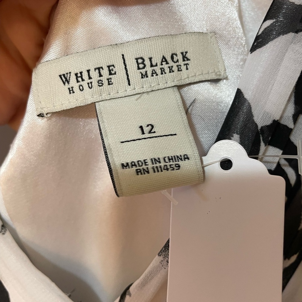White House Black Market Black and White Floral Surplice Maxi Dress - Picture 2 of 7